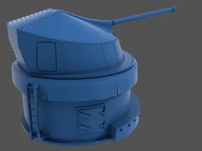 90mm AA WW2 Italian turret - Commercial license - 1-200 scale 3D print model