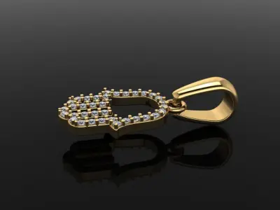 HAMSA DIAMOND PENDANT 3D print model