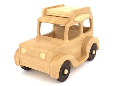 Wooden toy car 30 3D model