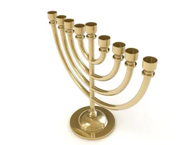 Menorah gold 3D model