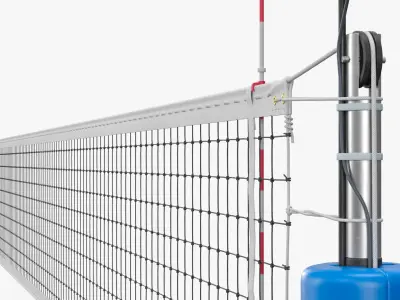  Regulation Volleyball Net with Dual Support Poles Blue 