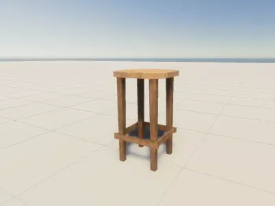 Wooden Chair Low-poly 3D model purchase