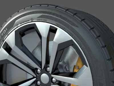 wheel Rim Tire 2 3D model
