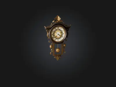 Vintage Clock Model Low-poly 3D model