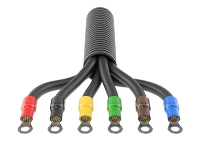 6 Cores Electric Wire 3D model