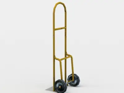 Barrow hand truck with wheels Low-poly 3D model