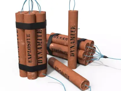 Dynamite three sticks 3D model