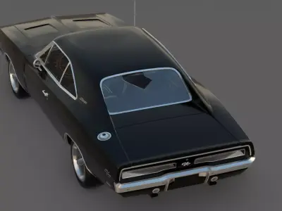 1969 Dodge Charger RT 3D Model  American Muscle Icon 3D model