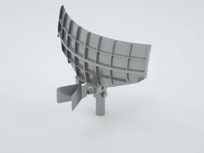 AN SPS-6 Radar Dish - World War 2 Battleship Missouri 3D model