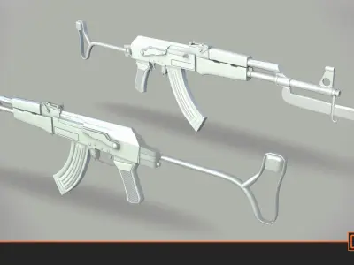 AK-47 Low-poly 3D model purchase