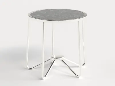 Table 2 Modern and Round Table for Homes Low-poly 3D model
