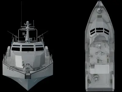 Patrol Boat low poly 3D model
