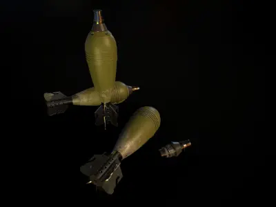 Mortar missile Low-poly 3D model