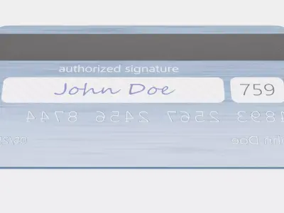 Credit Card V8 - Generic Payment Prop with Custom Design 3D model