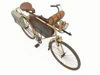Vintage swiss army bicycle Low-poly 3D model