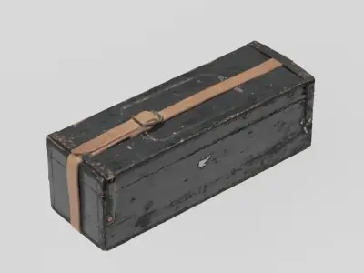 Wooden Box for Magic Lantern Slides 3D scan PBR 4K textures Low-poly 3D model