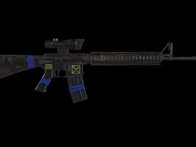 m16 low-poly ar - rifle Low-poly 3D model