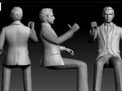 George sitting in time machine 3D print model