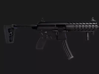 SIG MPX Submachine Gun Low-poly 3D model