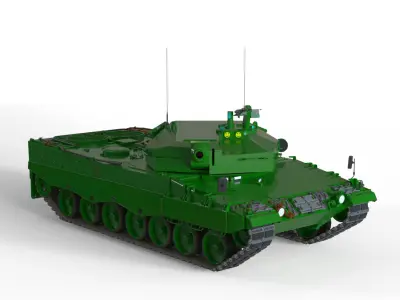 Leopard 2 Flachturm Projekt Leopard 3 from 1979 Free 3D print model