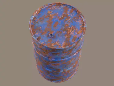 Rusted Oil Drum Free low-poly 3D model