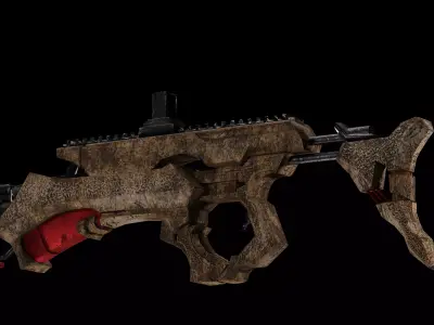 Stylized LowPoly Gameready gun Free low-poly 3D model
