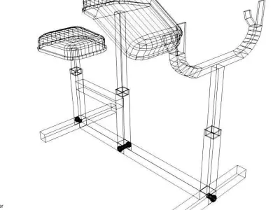 Exercise Machine Armcurl Bench 3D model