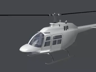 Helicopter Low-poly 3D model 7