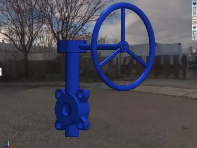 Butterfly valve PN16 3D model