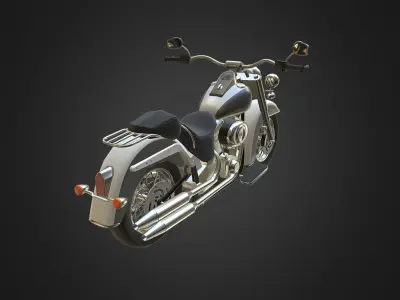 Harley-Davidson motorcycle Low-poly 3D model