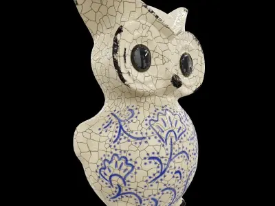 Ceramics Owl model 2 Low-poly 3D model