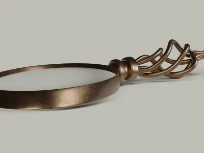  Antique bronze magnifying glass 3D-Modell 3D model
