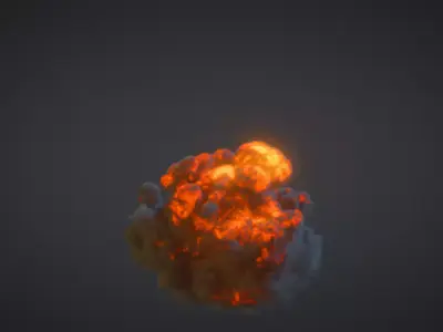 Explosion smoke cloud 3D model