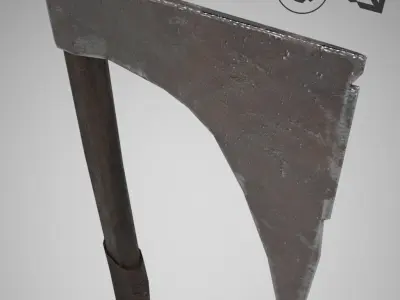 Medieval Axe Low-poly 3D model 3