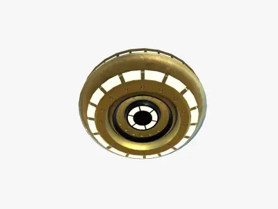 Alien Spaceship UFO A07 Gold - Sci Fi Spacecraft Design Low-poly 3D model