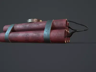 dynamite grenade Low-poly 3D model