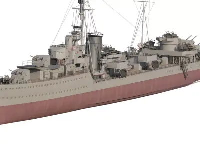 WW2 US NAVY MAHAN CLASS DESTROYER 3D model
