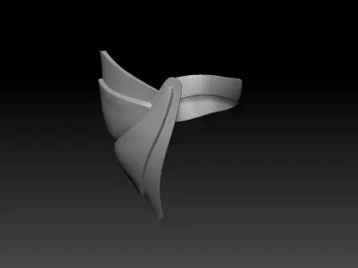 High-poly model knee armor 3D model