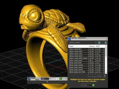 Antique Turtle Ring 3D print model
