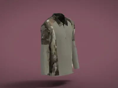 Military Outfit - T-shirt Low-poly 3D model 48