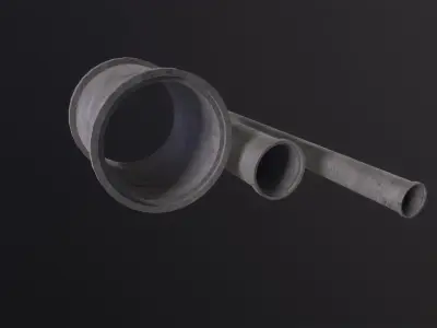 Concrete industrial pipes 3D Model Low-poly 3D model
