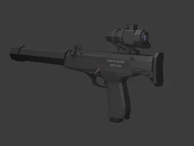 AEK-919 K lowpoly stylized model Low-poly 3D model