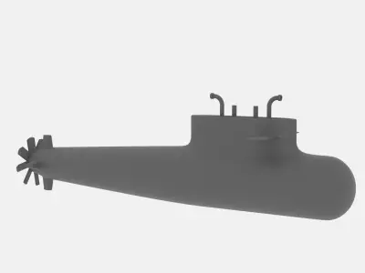 Simple Submarine Low-poly 3D model