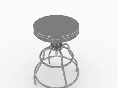  Industrial Mansard Stool 3D model