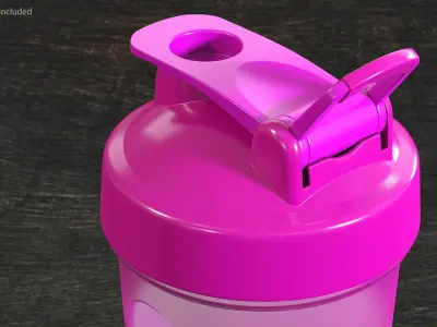Protein Shaker Bottle with Protein Pink 3D model