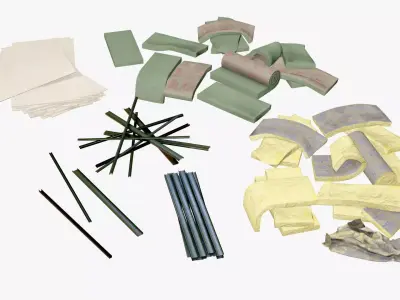 Plaster Plates and Insulations Low-poly 3D model