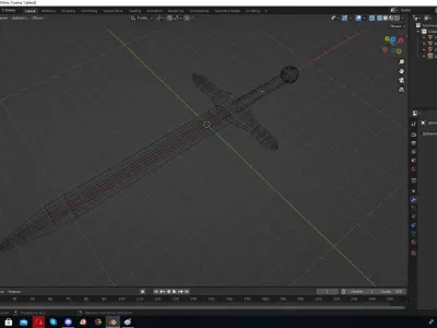 Blender Low-poly 3D Sword Low-poly 3D model