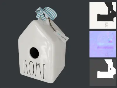 Rae Dunn Bird House Low-poly 3D model