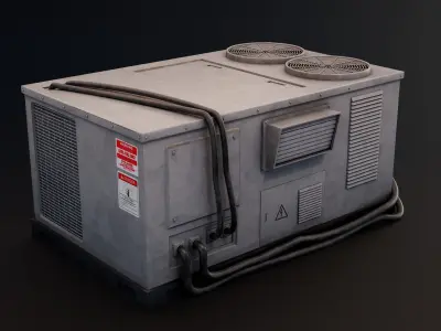 Industrial Rooftop AC Unit Game Ready  Low-poly 3D model