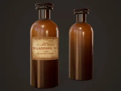 Antique Apothecary Bottles - PBR Game Ready Low-poly 3D model